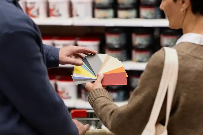 Side-by-side comparison of Benjamin Moore and Sherwin-Williams paint brands highlighting color selection, coverage, and eco-friendly options.