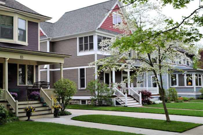 Suburban home with a flawless paint finish from expert painters.