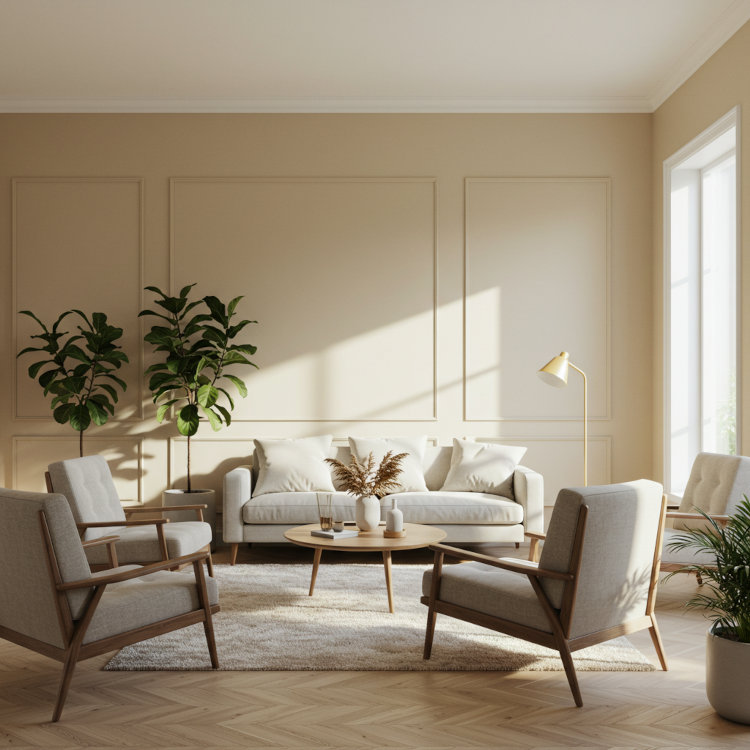 Family living room painted with low-VOC eco-friendly paints for healthier indoor air