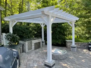 Exterior painters in Westlake, Ohio for pergola and outdoor wood painting