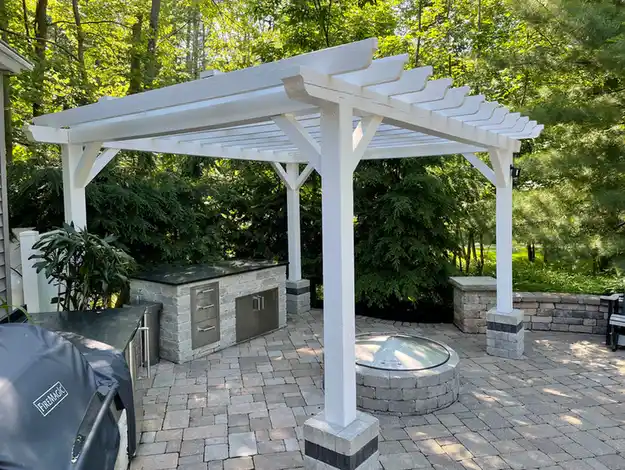 Exterior painters in Westlake, Ohio for pergola and outdoor wood painting