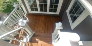 Freshly painted deck in Bath, Ohio with a smooth and durable finish.