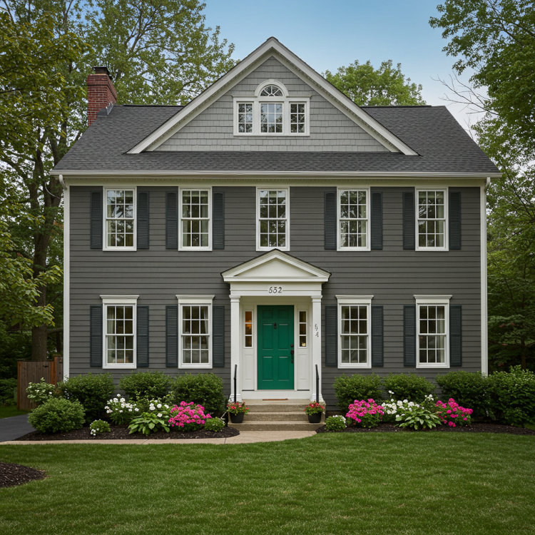 Freshly painted siding with trim and door painting on Ohio home exterior