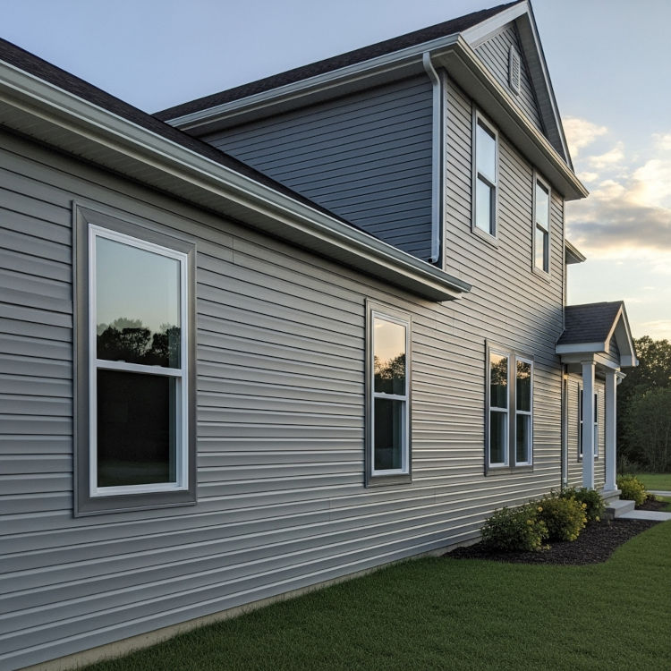 freshly painted vinyl siding with smooth uniform coverage and clean exterior lines