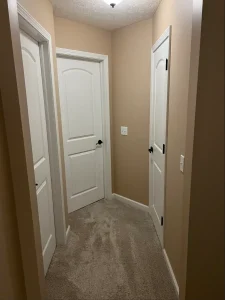 Trim and door painting in Bay Village, Ohio for crisp lines and a clean interior finish