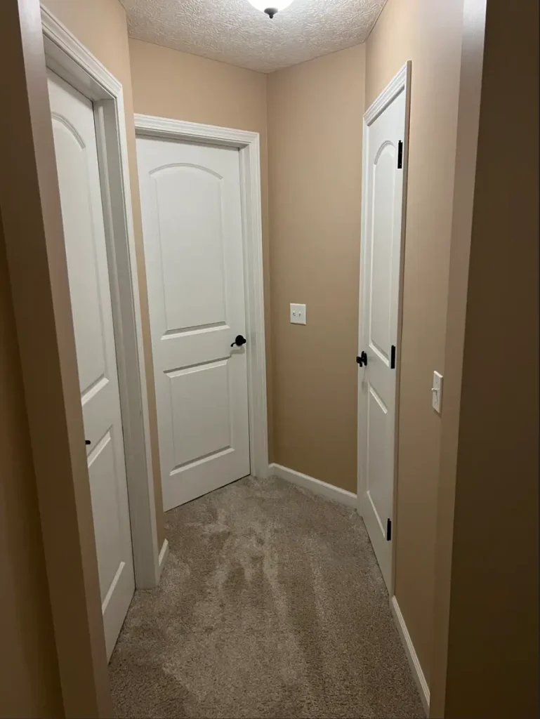 Trim and door painting in Bay Village, Ohio for crisp lines and a clean interior finish