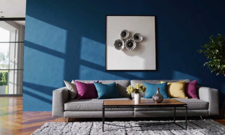 A painter rolling a fresh color on a bedroom wall.