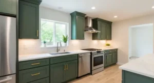 Cabinet painting in North Royalton, OH for kitchen cabinets with a clean modern finish