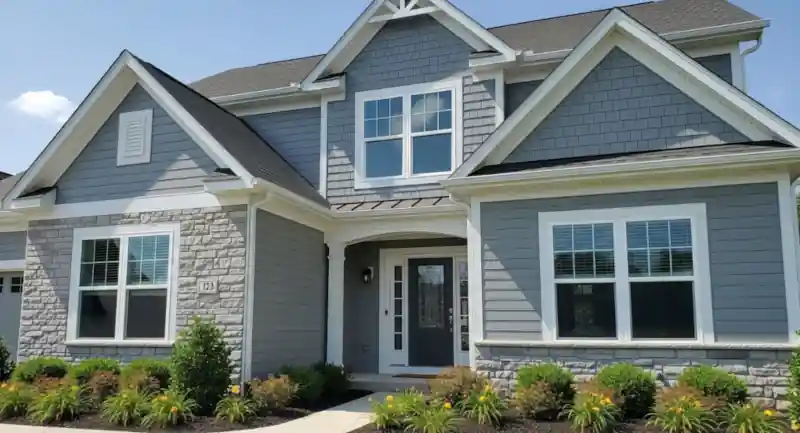 Exterior painters in North Royalton, OH for siding, trim, and front entry details on modern homes