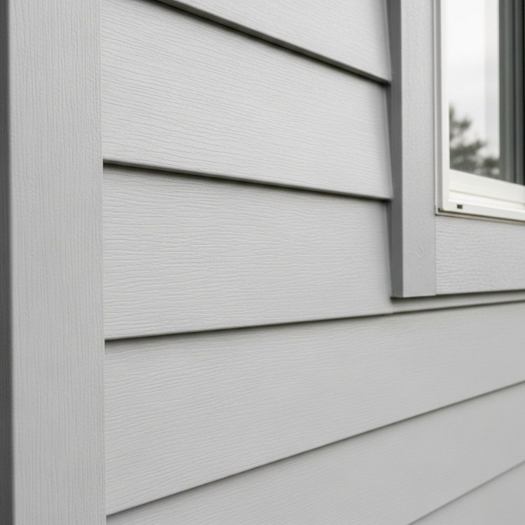 close-up of painted vinyl siding panels showing smooth finish and even color in Ohio home exterior