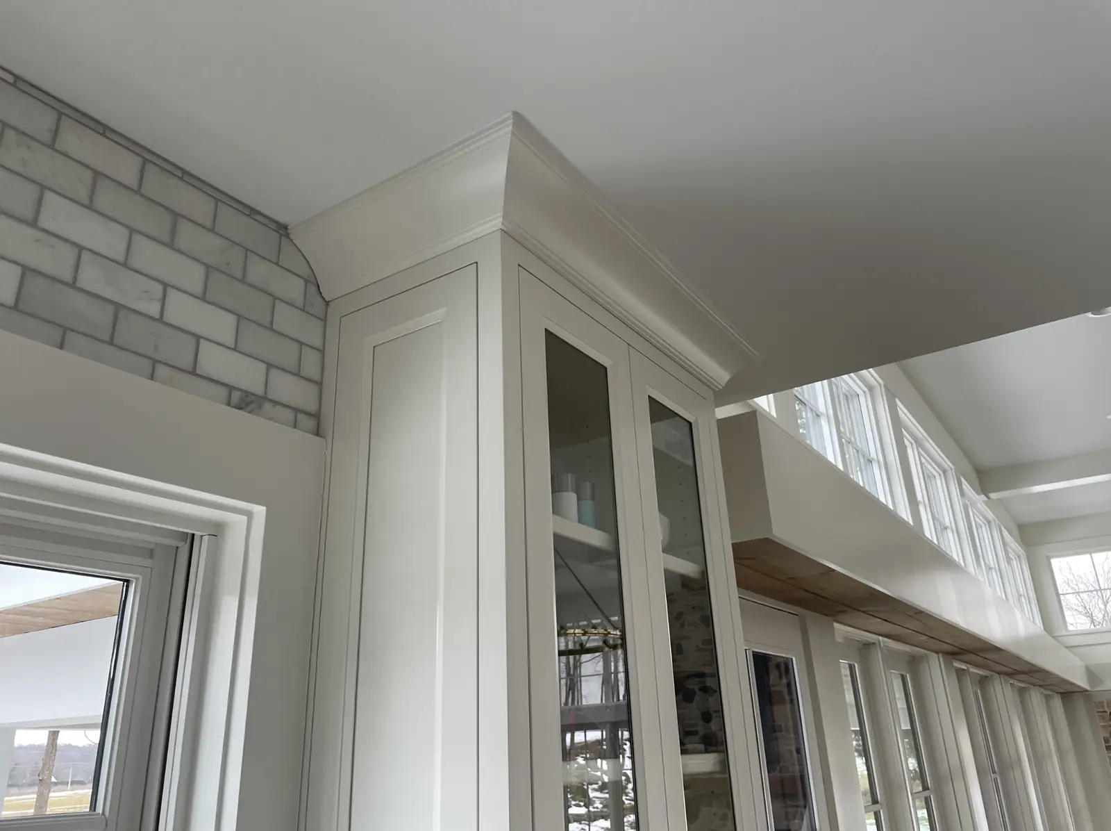 Cabinet refinishing detail in Parma OH showing smooth cabinet finish and clean lines