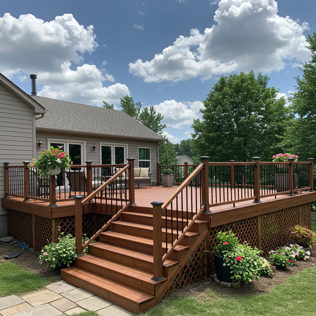 Small backyard deck staining and painting price Cleveland Ohio