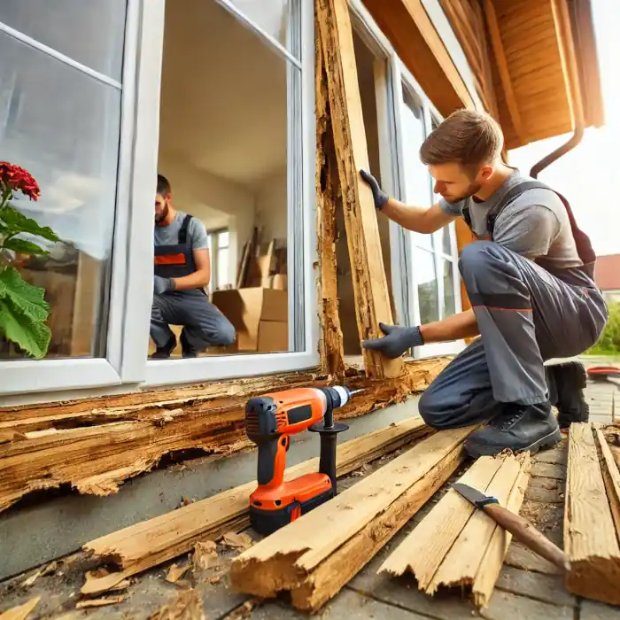 Professional repair for rotted window and door frames